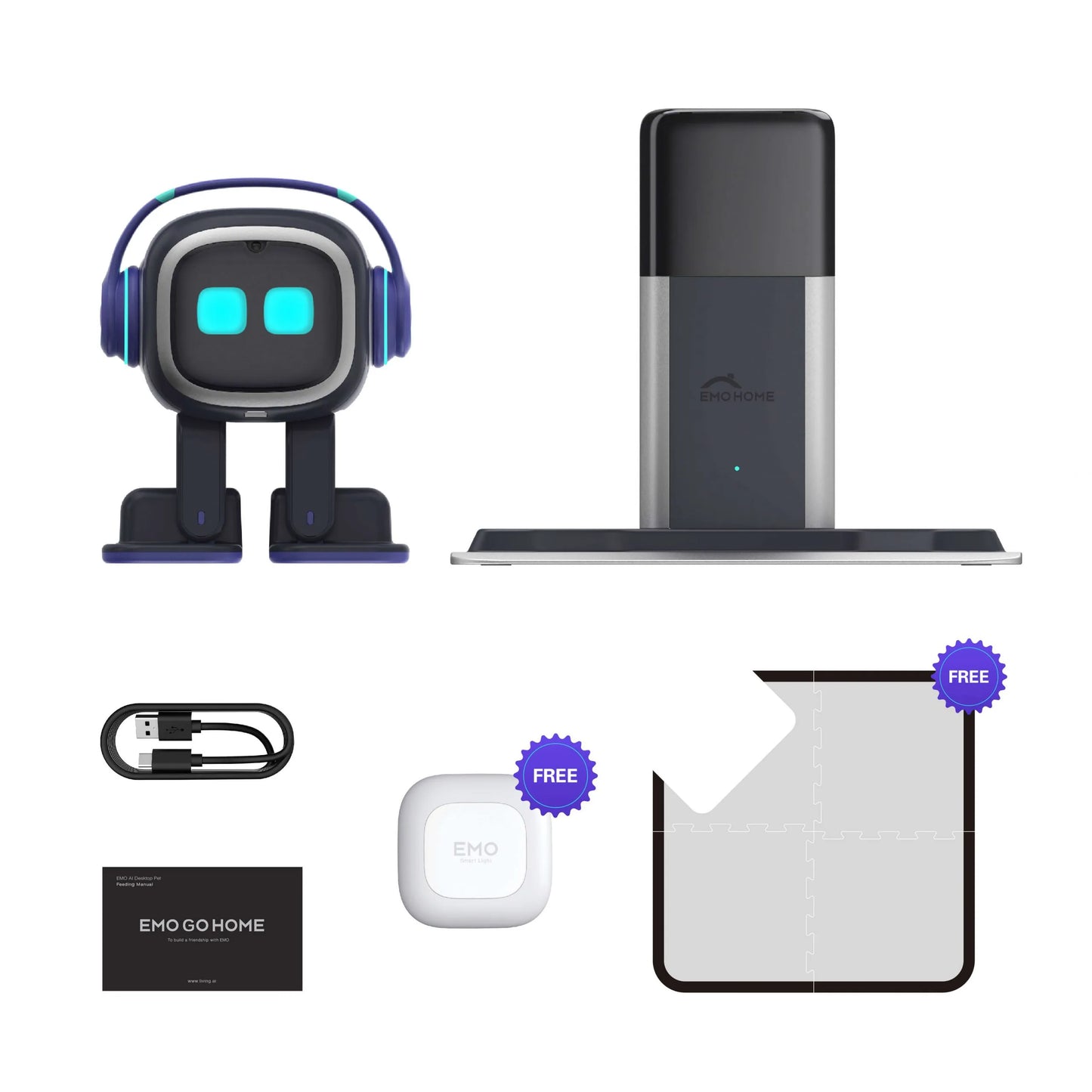 EMO Go Home AI Desktop Pet Robot with EMO Smart Lighting (Home Station)