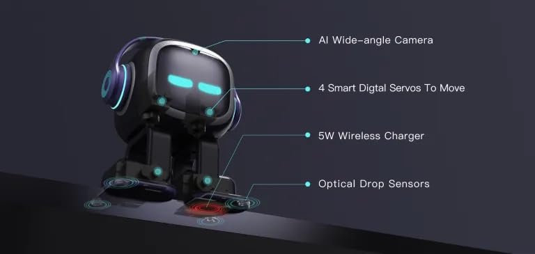 EMO Go Home AI Desktop Pet Robot with EMO Smart Lighting (Home Station)